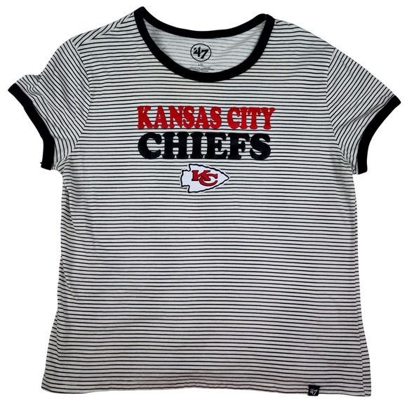 ‘47 Brand Tops - 47 Brand Kansas City Chiefs Striped Ringer T Shirt Women's Large NFL